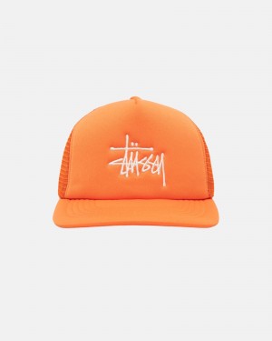 Stüssy Trucker Big Basic Snapback Ball Cap Pumpkin | TLH-351980