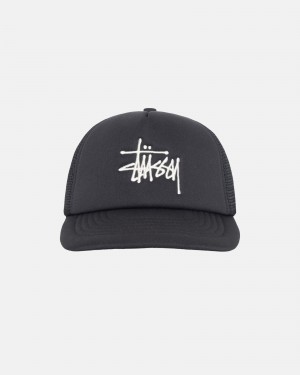 Stüssy Trucker Big Basic Snapback Ball Cap Black | ZMR-059627