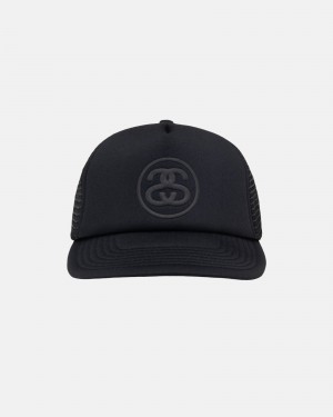 Stüssy Trucker Ss-Link Snapback Ball Cap Black | JWA-378596