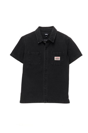 Stüssy Workgear Denim Shirt Shirts Black Denim | DVI-469720