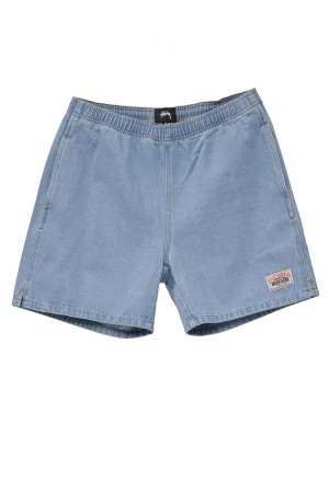 Stüssy Workgear Denim Short Shorts Mid Blue | DAW-204617