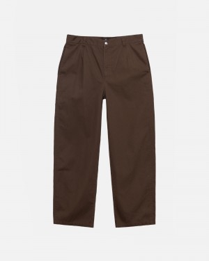 Stüssy Workgear Trouser Twill Pants Brown | WHG-279501