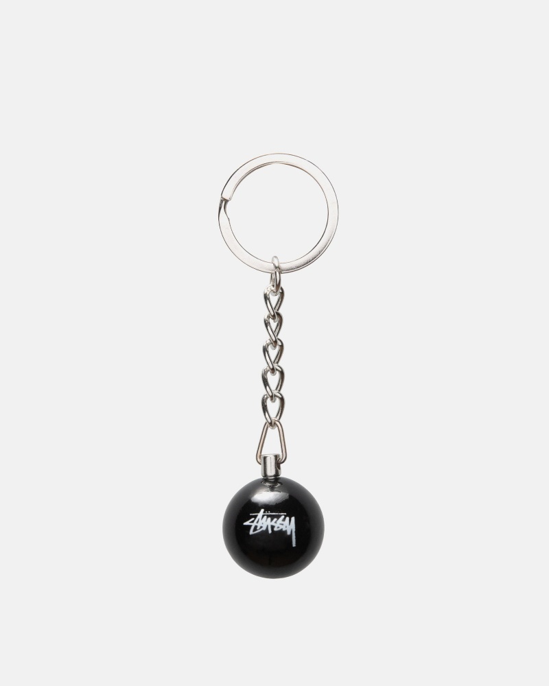 Stüssy 8 Ball Keychain Key Chain Black | END-741980