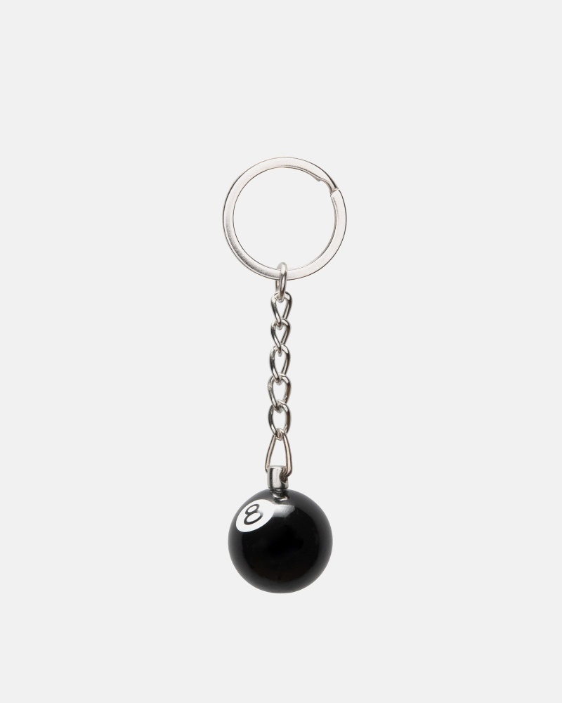 Stüssy 8 Ball Keychain Key Chain Black | END-741980