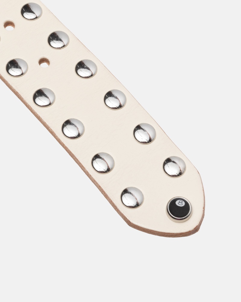 Stüssy 8 Ball Studded Belt Belt Bone | MSF-856437