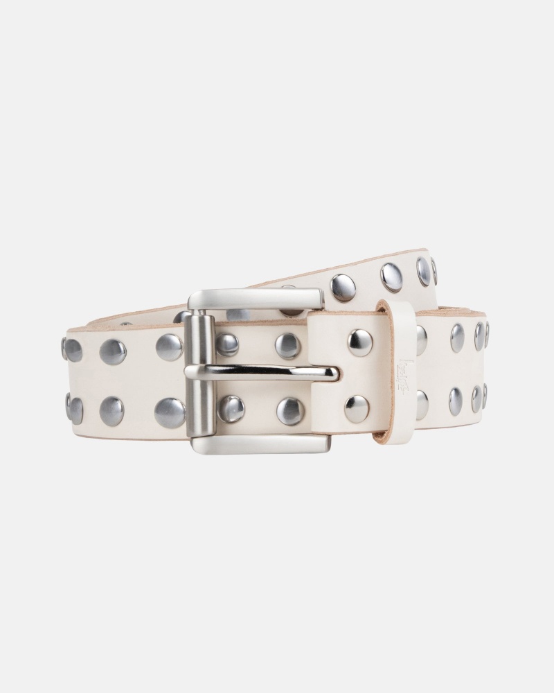 Stüssy 8 Ball Studded Belt Belt Bone | MSF-856437