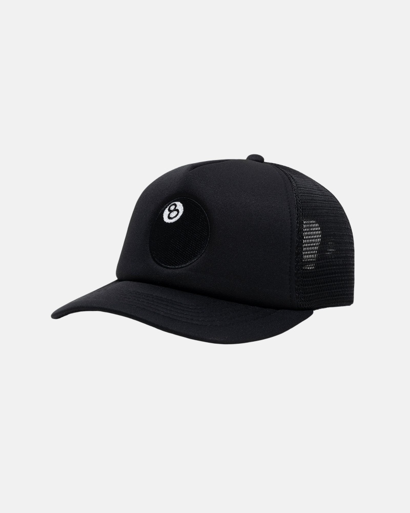 Stüssy 8 Ball Trucker Cap Ball Cap Black | QID-169570