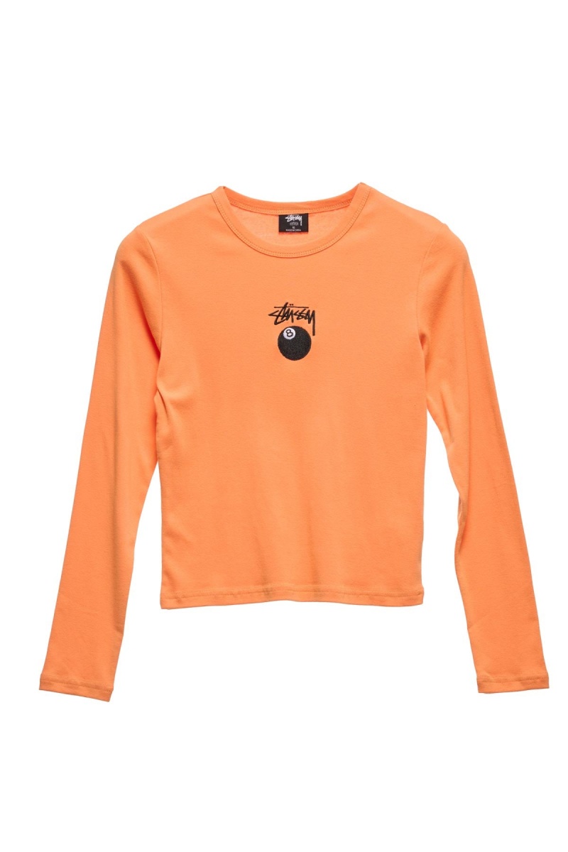 Stüssy 8ball Ls Rib Tee T-Shirts L/S Apricot | VUJ-974625