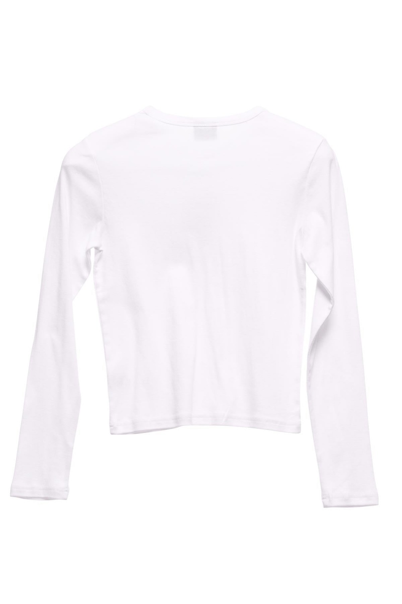 Stüssy 8ball Ls Rib Tee T-Shirts L/S White | BUM-641375