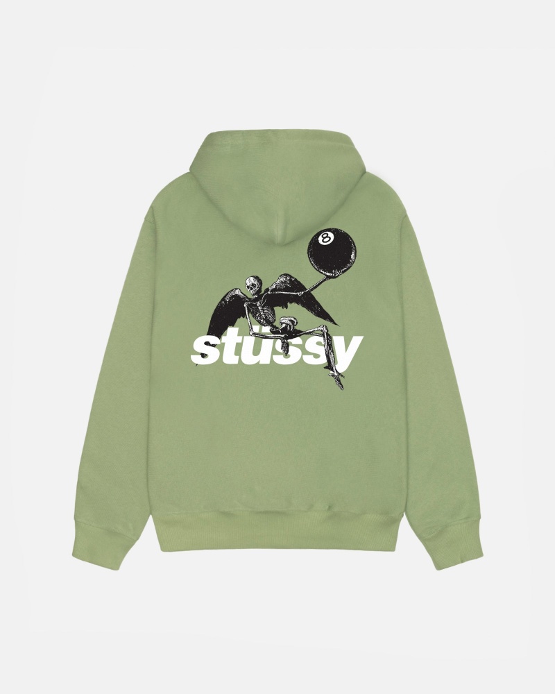 Stüssy Apocalypse Zip Hoodie Long Sleeve Sweatshirt Moss | JTN-823056