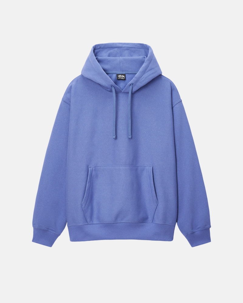 Stüssy Back Hoodie Applique Hoodie Long Sleeve Sweatshirt Storm | VRT-641087