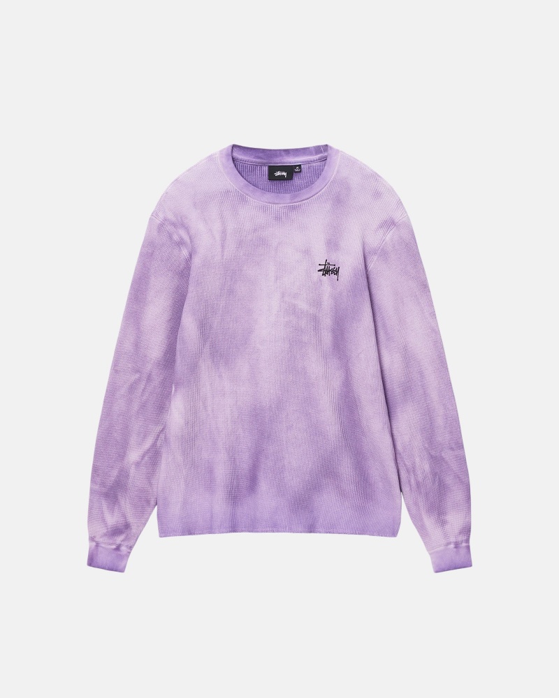 Stüssy Basic Stock LS Thermal Long Sleeve Knit Lavender | BUH-382051