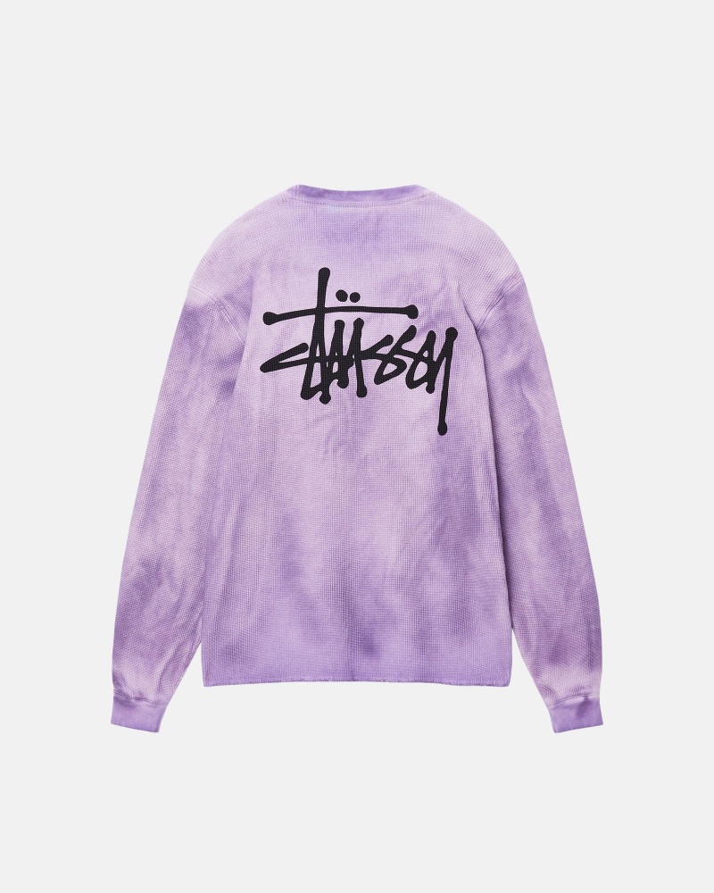 Stüssy Basic Stock LS Thermal Long Sleeve Knit Lavender | BUH-382051