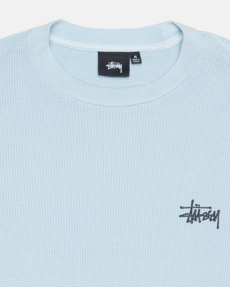 Stüssy Basic Stock LS Thermal Long Sleeve Knit Light Blue | QGC-482675