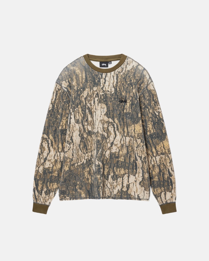 Stüssy Basic Stock LS Thermal Long Sleeve Knit Relic Camo | NRO-805649