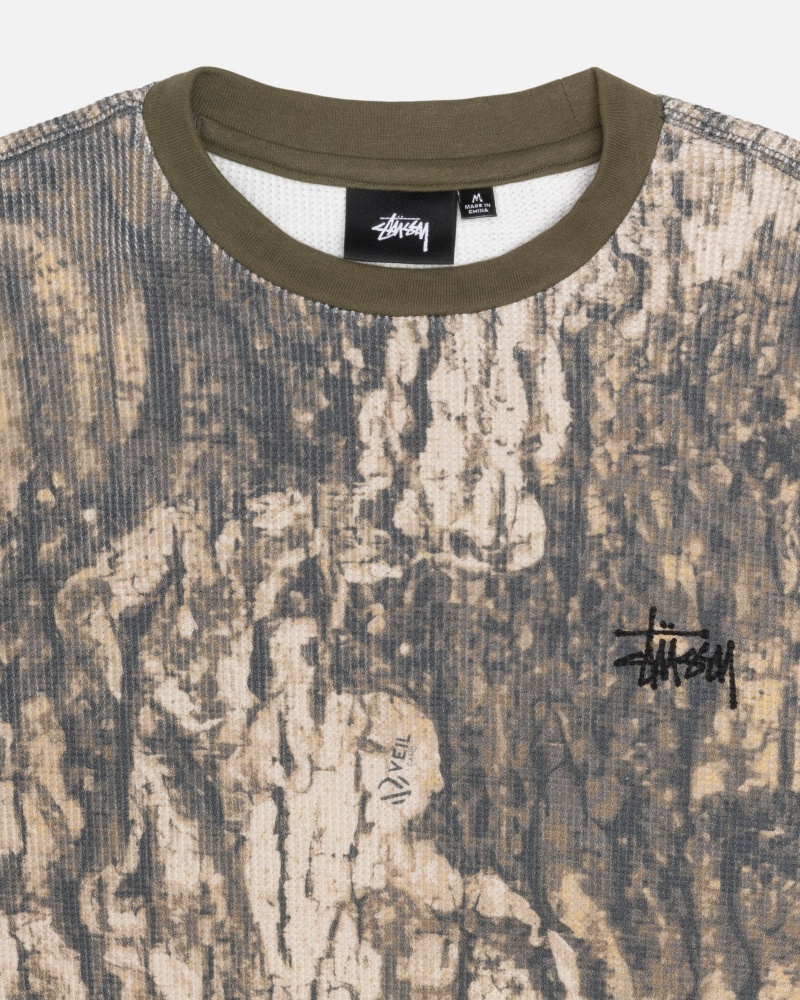 Stüssy Basic Stock LS Thermal Long Sleeve Knit Relic Camo | NRO-805649