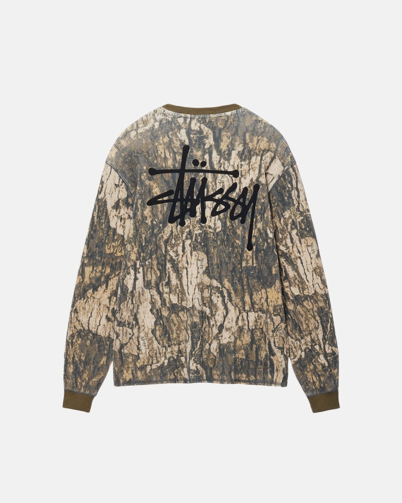 Stüssy Basic Stock LS Thermal Long Sleeve Knit Relic Camo | NRO-805649