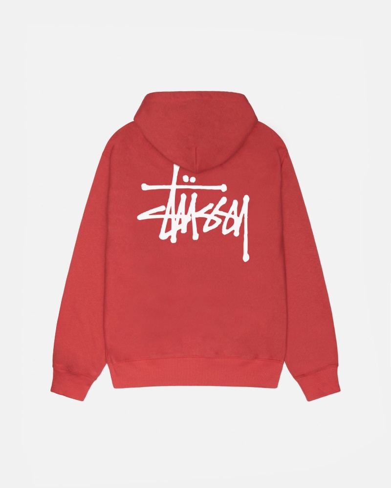 Stüssy Basic Stussy Hoodie Long Sleeve Sweatshirt Pepper | MKI-429578