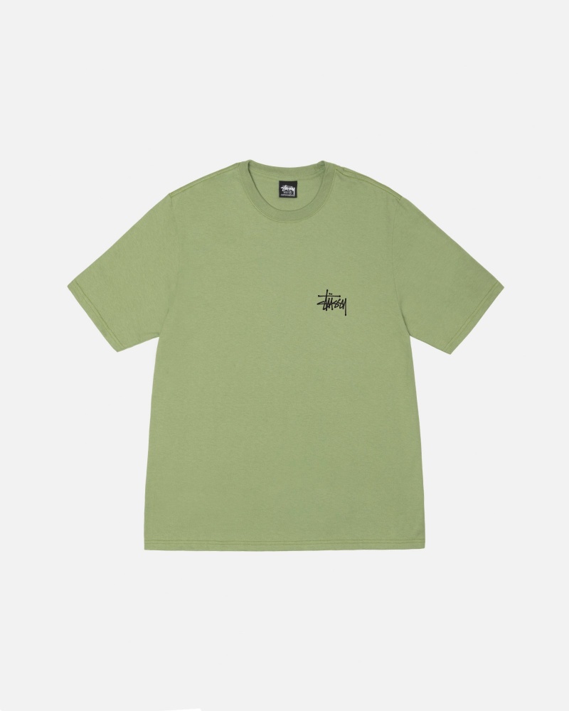 Stüssy Basic Stussy Tee Short Sleeve T-Shirt Moss | JHN-765214