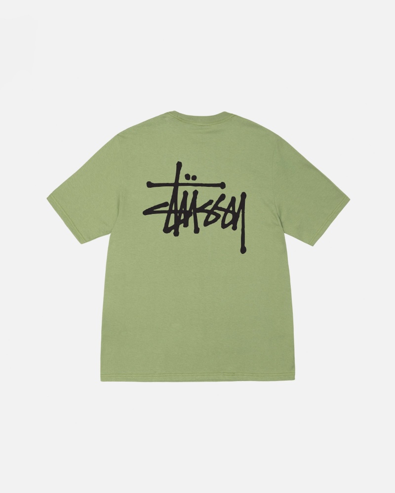 Stüssy Basic Stussy Tee Short Sleeve T-Shirt Moss | JHN-765214