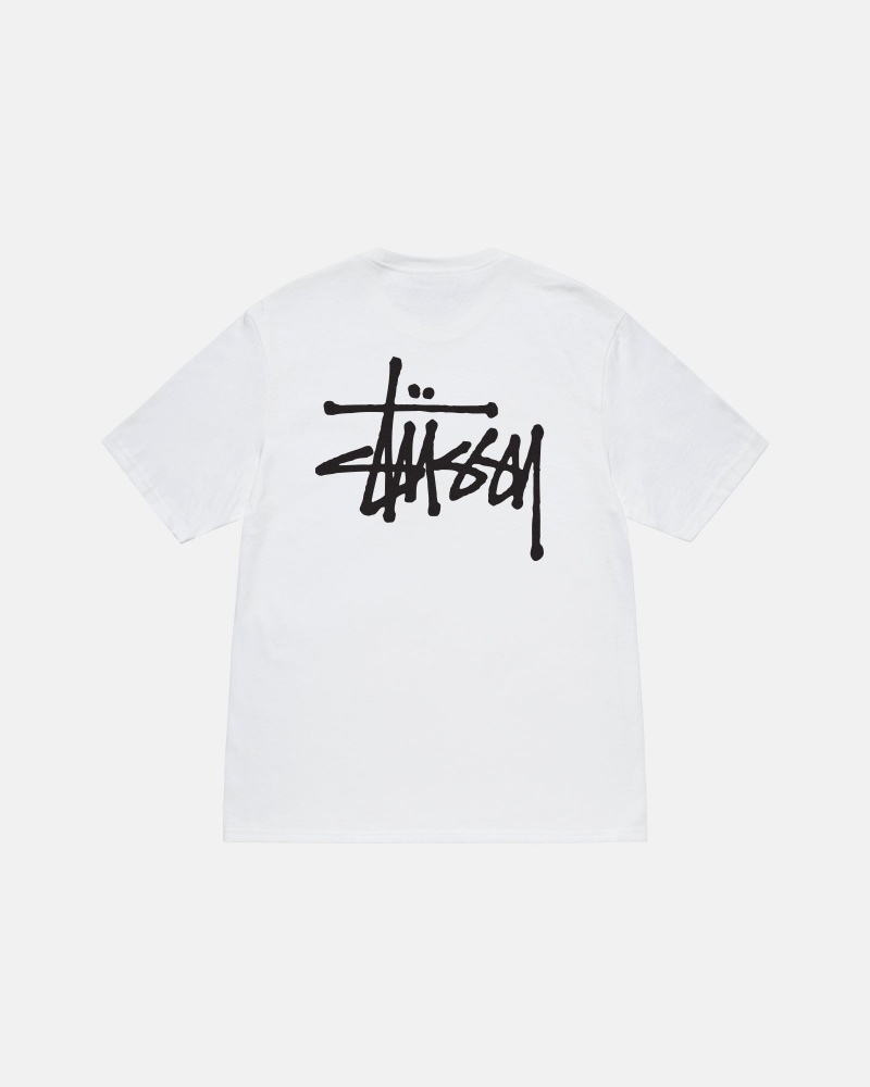 Stüssy Basic Stussy Tee Short Sleeve T-Shirt White | DCR-490256