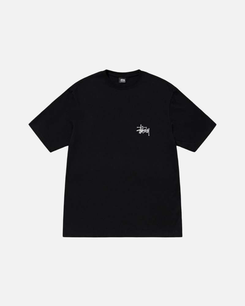 Stüssy Basic Stussy Tee Short Sleeve T-Shirt Black | UXN-152698