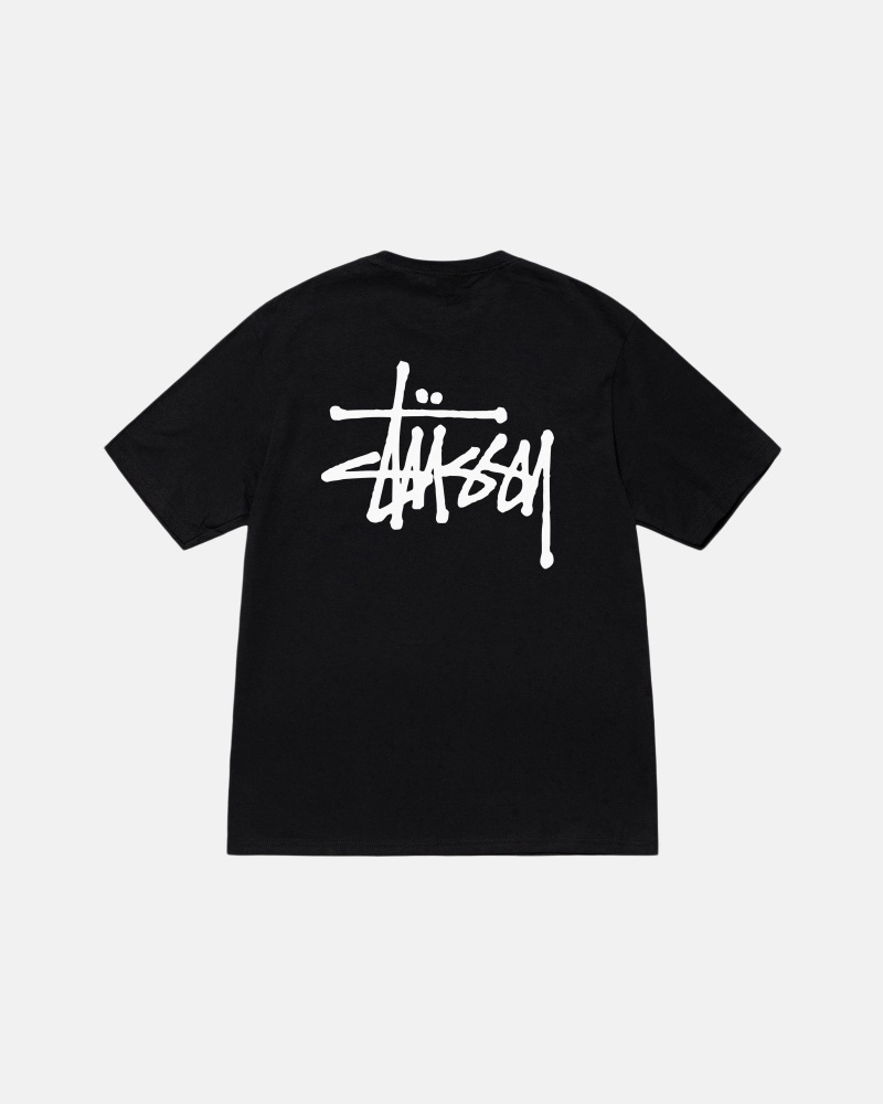 Stüssy Basic Stussy Tee Short Sleeve T-Shirt Black | UXN-152698