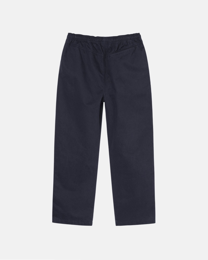 Stüssy Beach Pant Brushed Cotton Pants Navy | AGS-234109