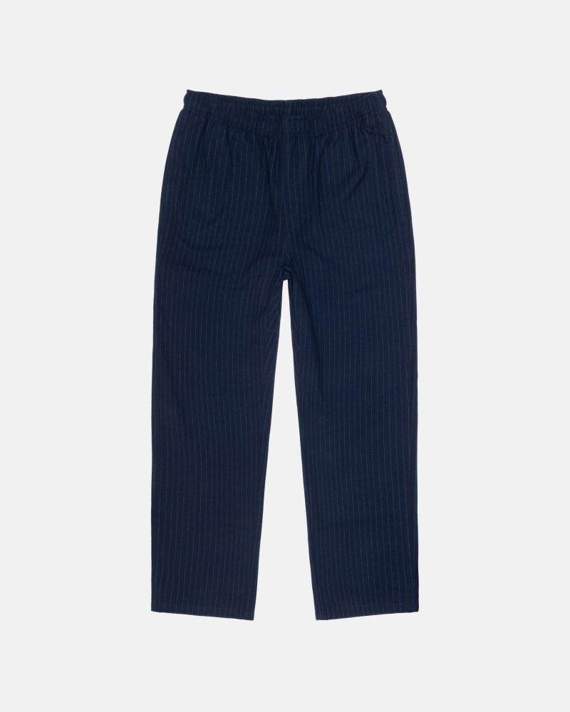 Stüssy Beach Pant Wool Stripe Pants Navy | FVO-649581