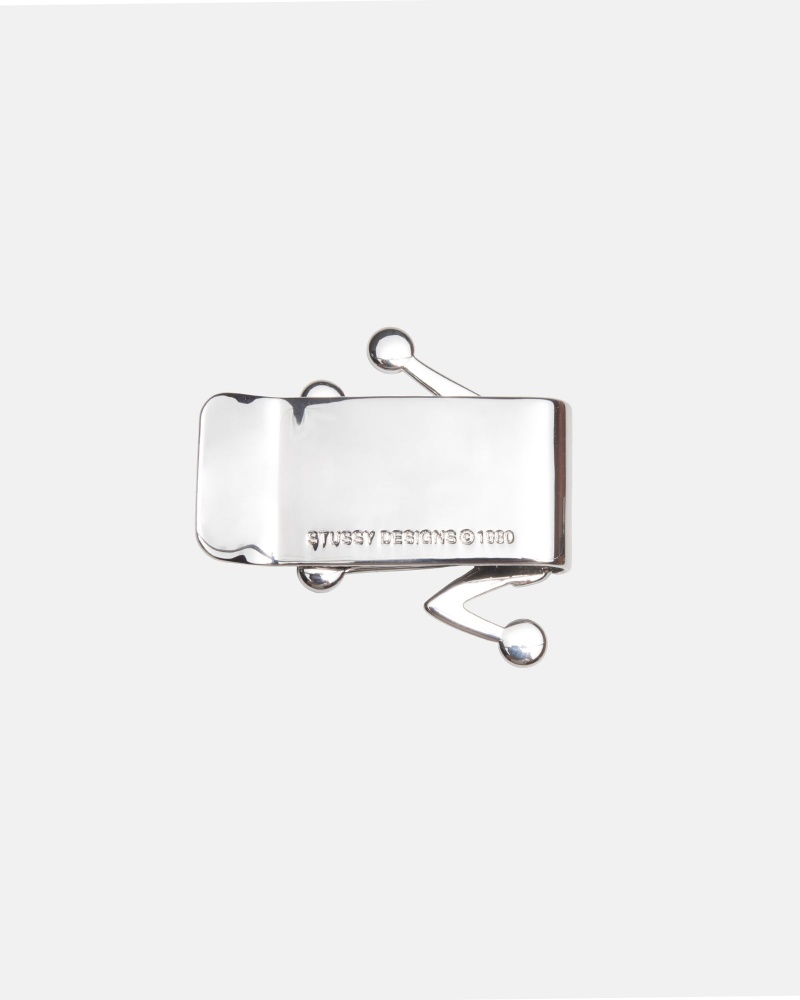 Stüssy Bent Crown Money Clip Novelty Home Silver | KJL-163284