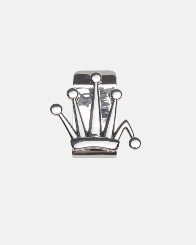 Stüssy Bent Crown Money Clip Novelty Home Silver | KJL-163284