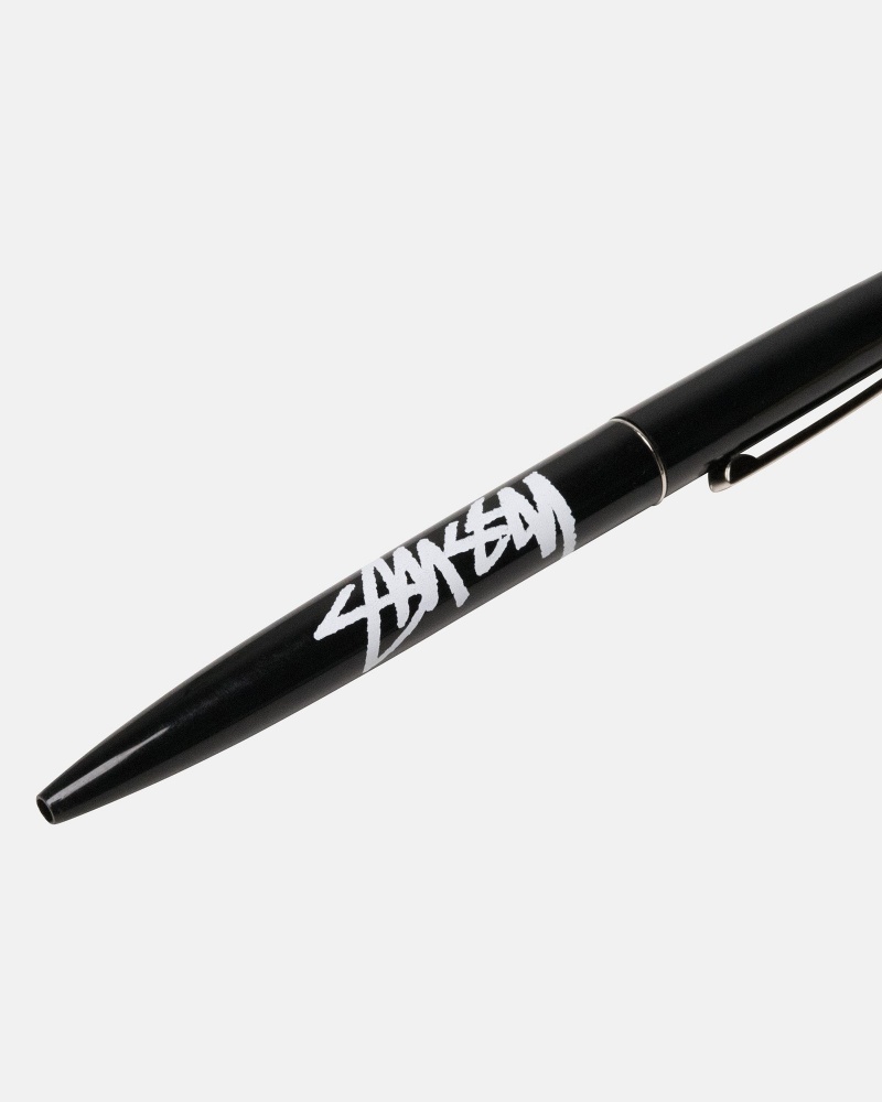 Stüssy Bic Clip Pen Novelty Home Black | PLM-056184