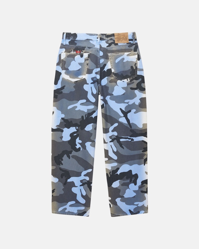 Stüssy Big Ol' Jean Spray Dye Canvas Denim Blue Camo | SGB-245019