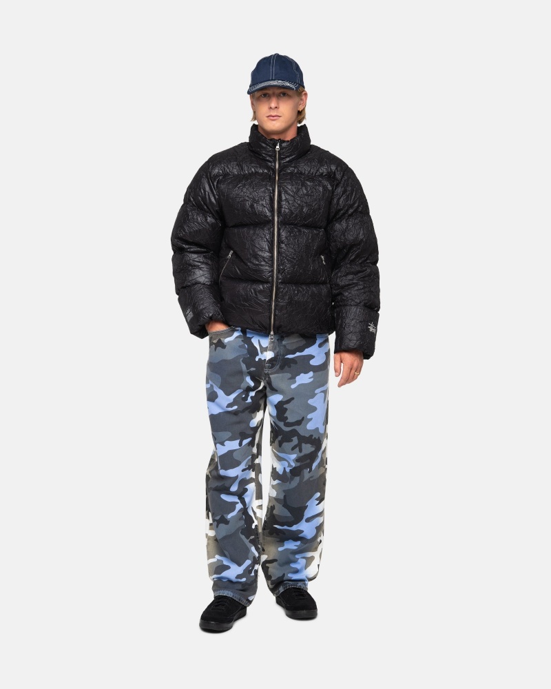 Stüssy Big Ol' Jean Spray Dye Canvas Denim Blue Camo | SGB-245019