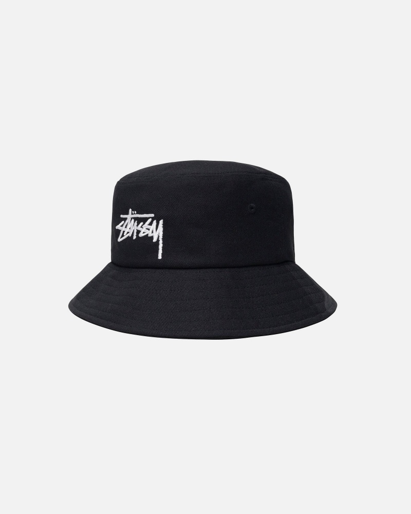 Stüssy Big Stock Bucket Hat Bucket Hat Black | XAY-528064