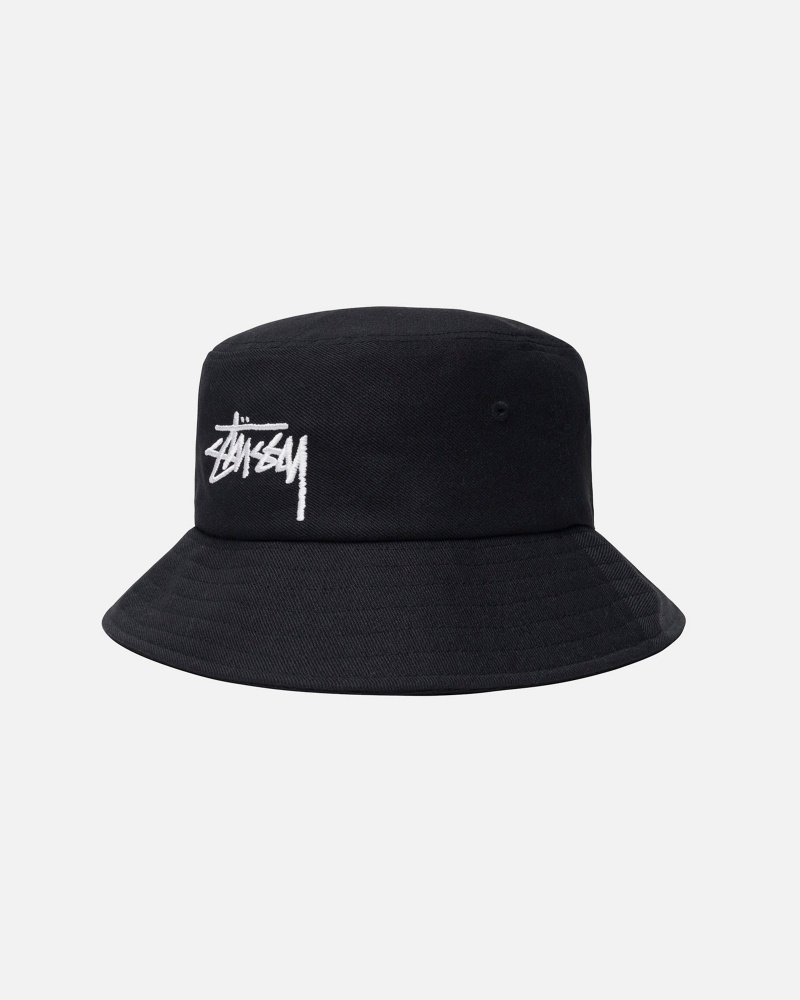 Stüssy Bucket Hat Big Stock Bucket Hat Black | FSW-409361