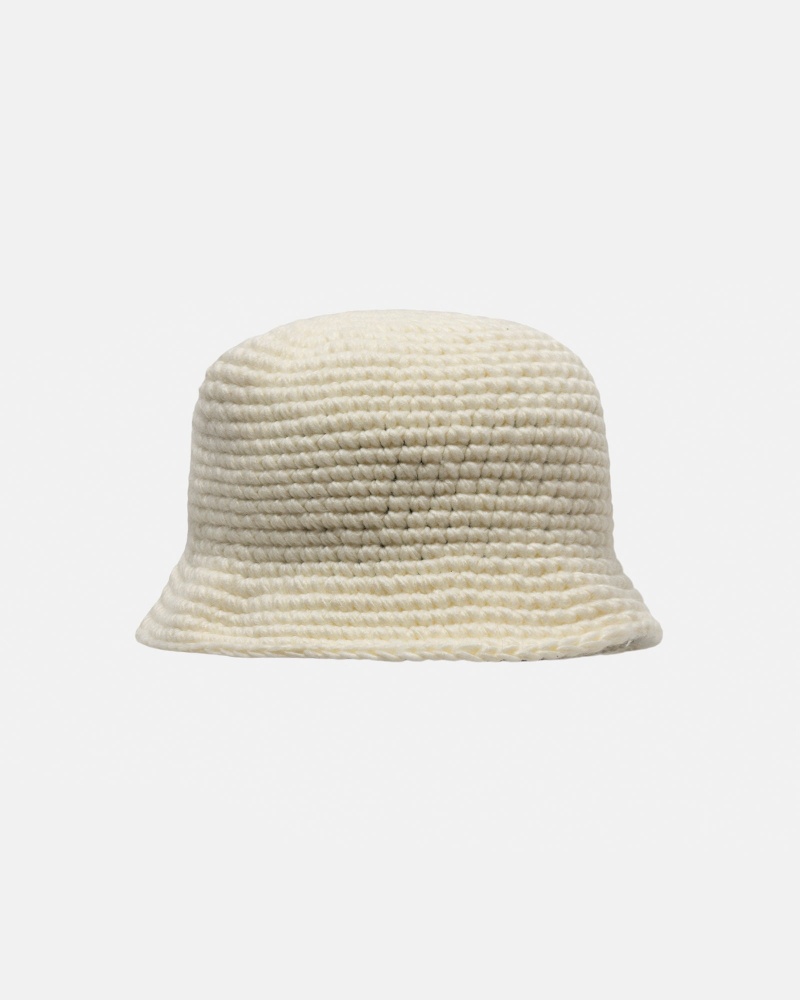 Stüssy Bucket Hat SS Link Knit Bucket Hat Bone | OXF-495170