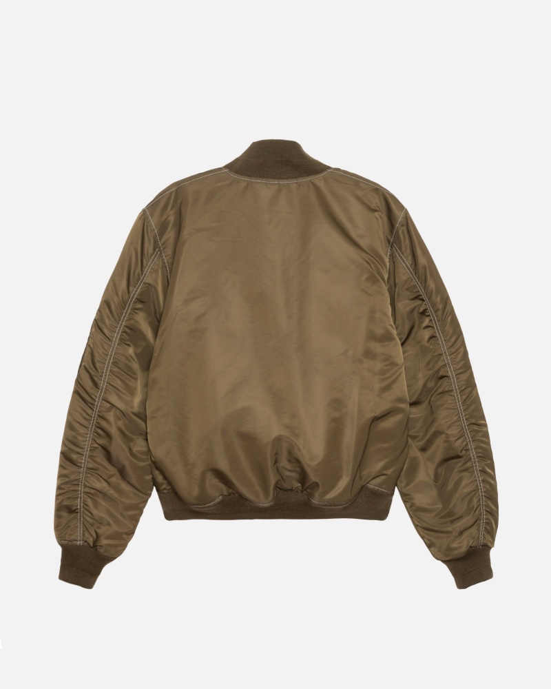 Stüssy Built Reversible Bomber Jacket Long Sleeve Outerwear Brown | VDW-056839