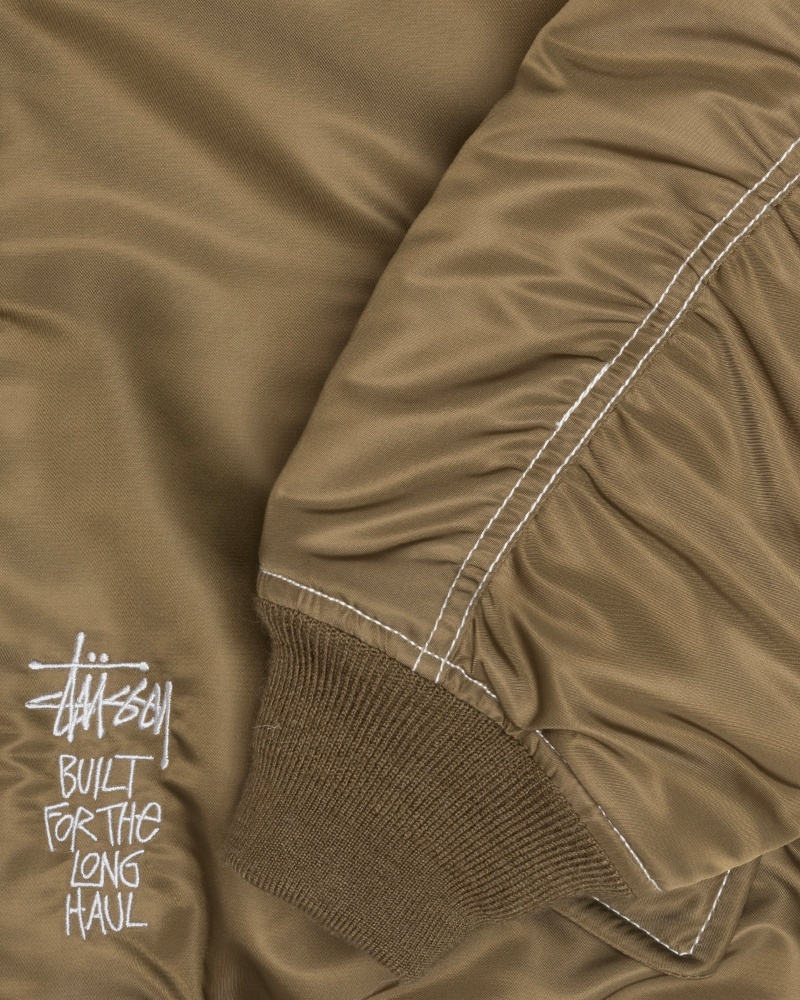 Stüssy Built Reversible Bomber Jacket Long Sleeve Outerwear Brown | VDW-056839