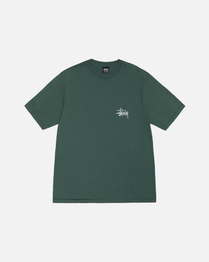 Stüssy Built Tough Tee Pigment Dyed Short Sleeve T-Shirt Forest | ORI-047918