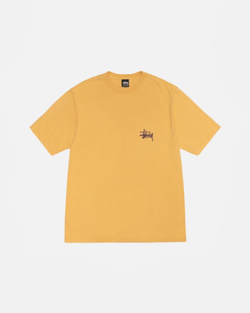 Stüssy Built Tough Tee Pigment Dyed Short Sleeve T-Shirt Honey | GWO-419283