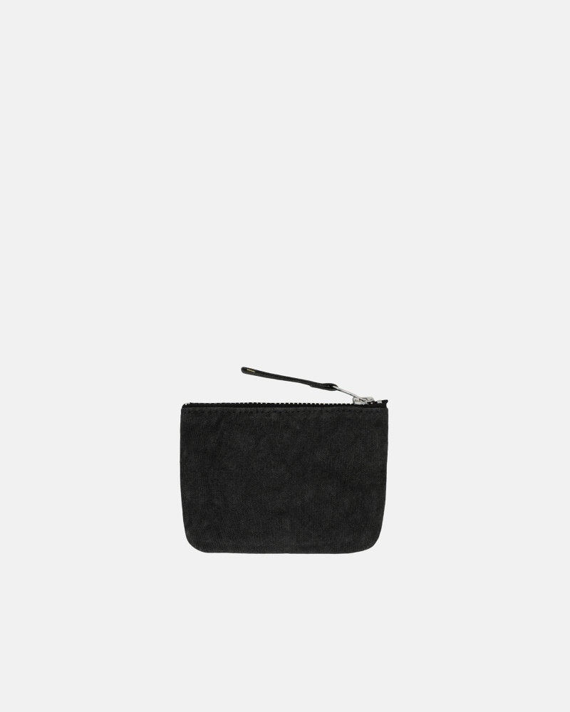 Stüssy Canvas Coin Pouch Wallet Washed Black | RHW-017658