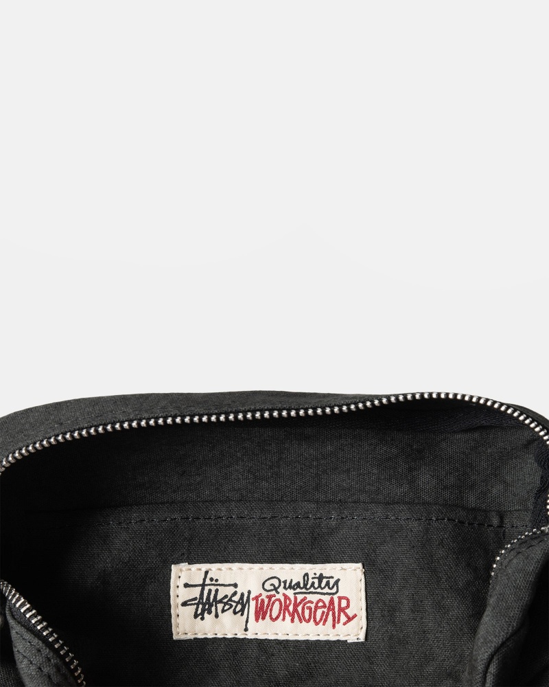 Stüssy Canvas Side Pouch Side Bag Washed Black | ICG-590316