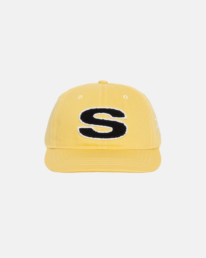 Stüssy Chenille S Low Pro Cap Ball Cap Mustard | DKC-837501