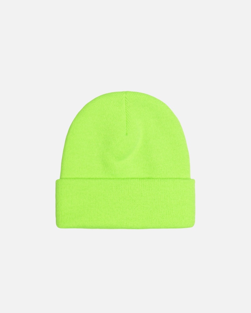 Stüssy Cuff Beanie Stock Beanie Flo Green | SID-682751