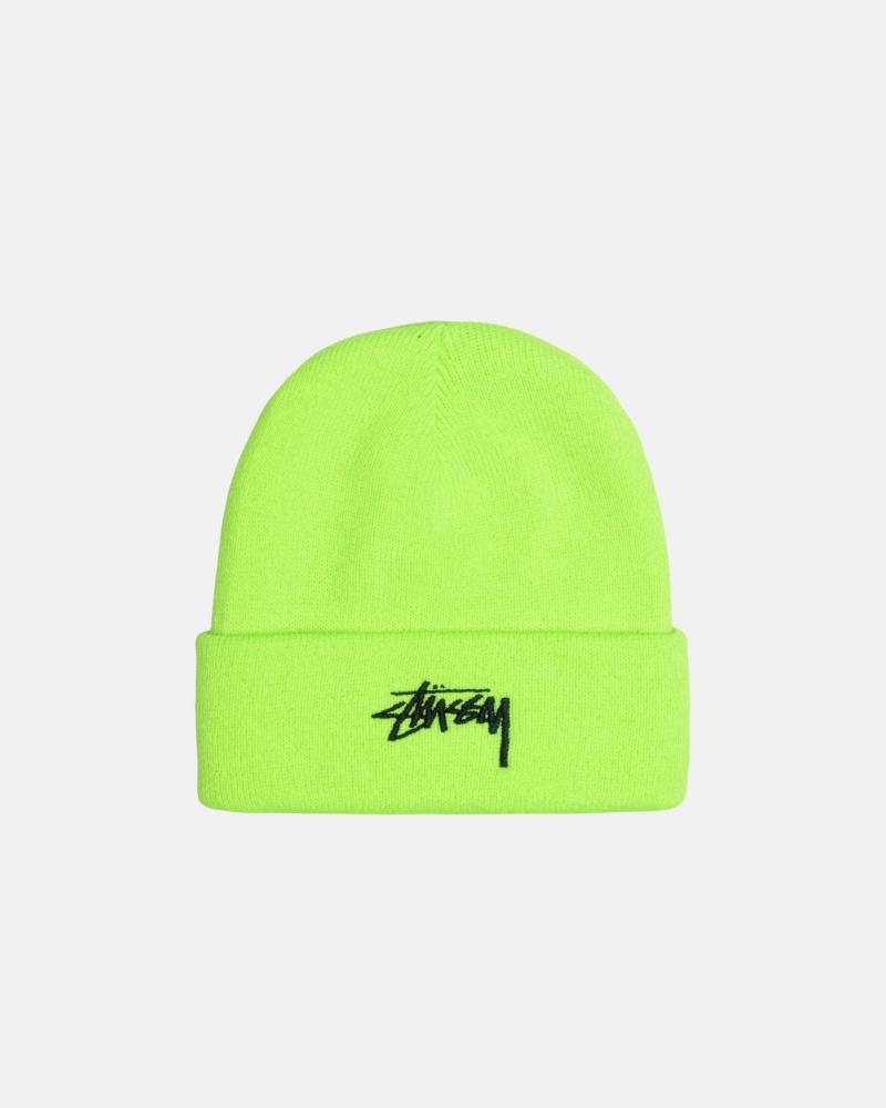 Stüssy Cuff Beanie Stock Beanie Flo Green | SID-682751