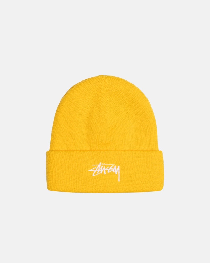 Stüssy Cuff Beanie Stock Beanie Mustard | LBG-578243