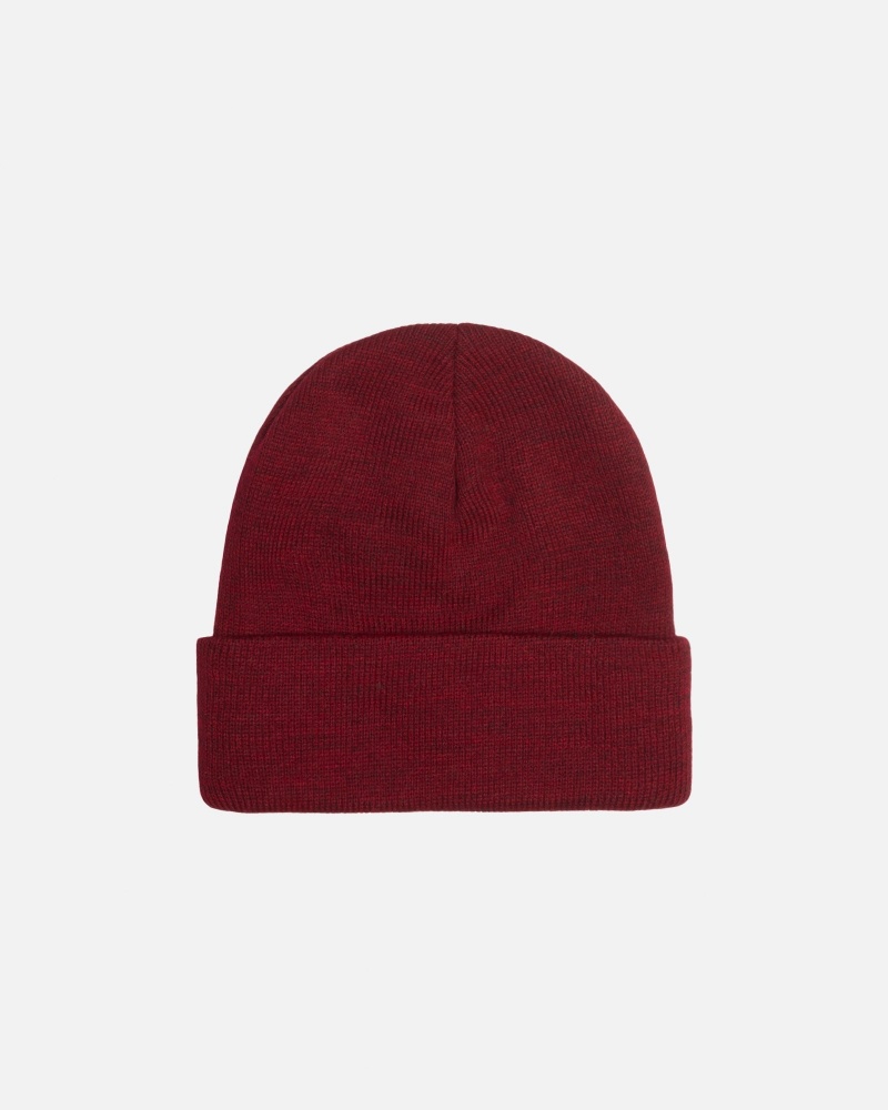 Stüssy Cuff Beanie Stock Beanie Red Heather | NVQ-148237