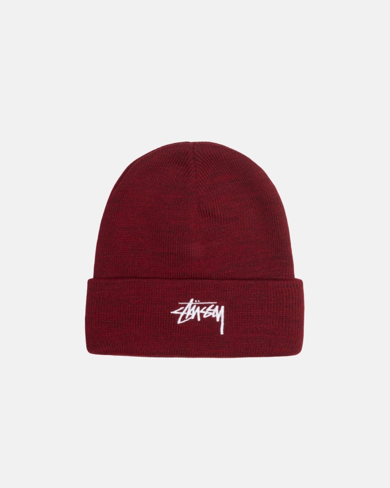 Stüssy Cuff Beanie Stock Beanie Red Heather | NVQ-148237