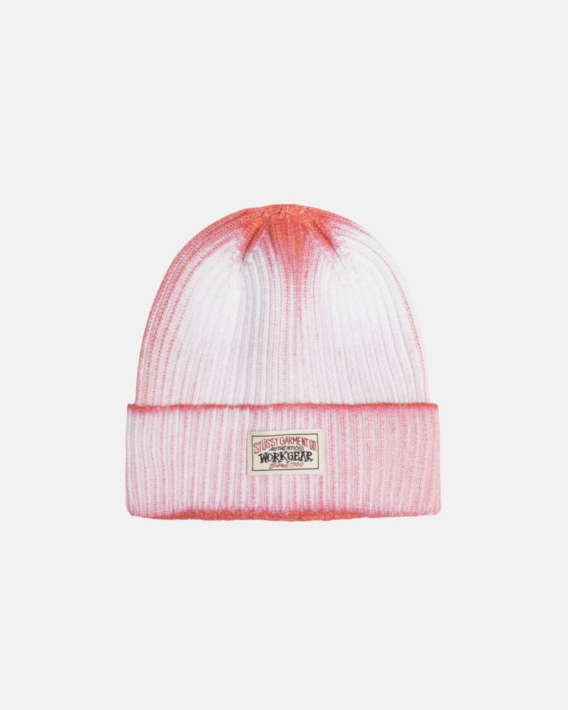 Stüssy Cuff Beanie Workgear Spray Beanie Orange | BHZ-639801